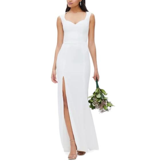 Dress the Population Sleeveless Gown Leg Slit Monroe White Size Small - Picture 2 of 7